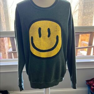 Green Smiley Face Sweater